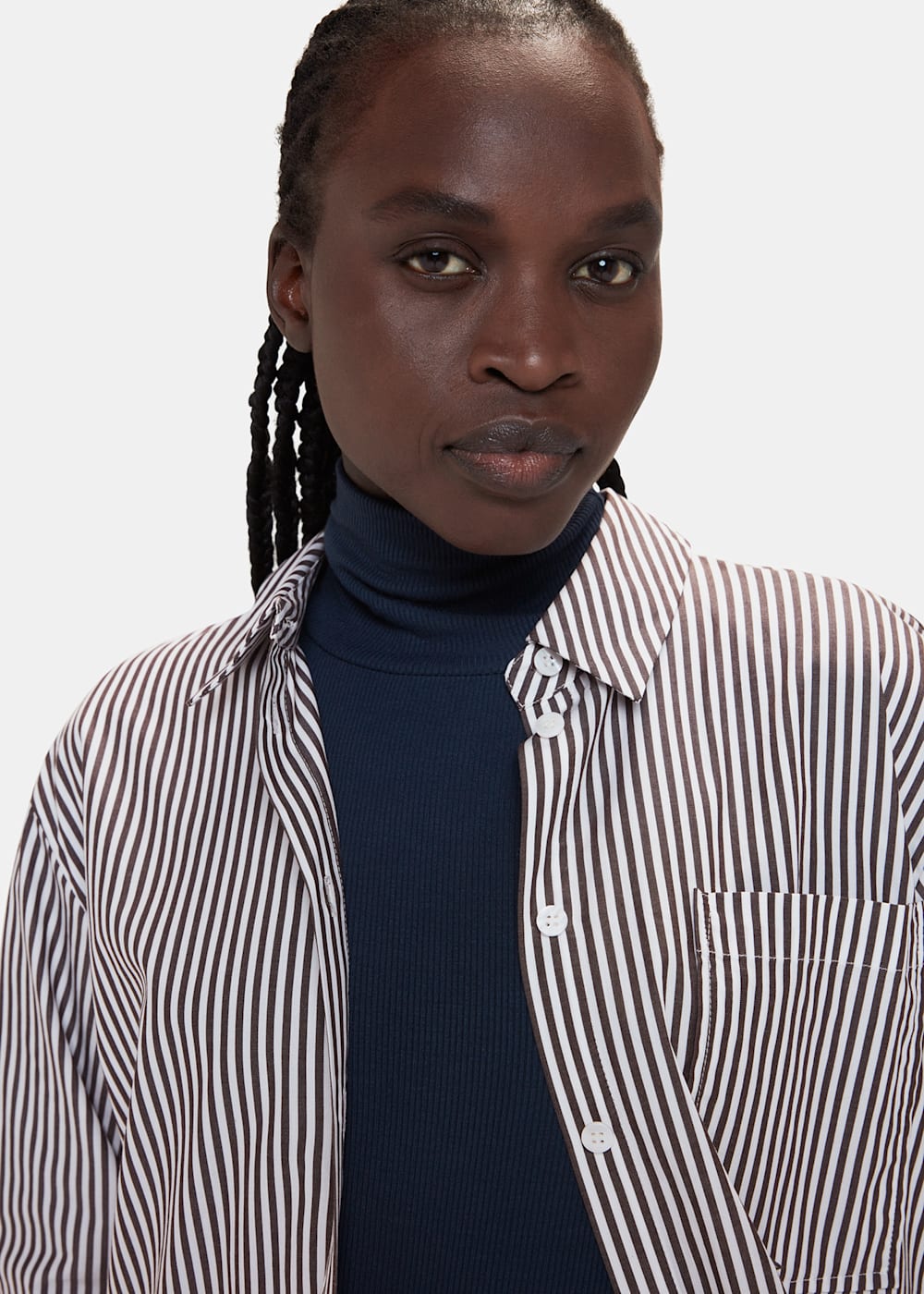 Black and white striped dress shirt womens online